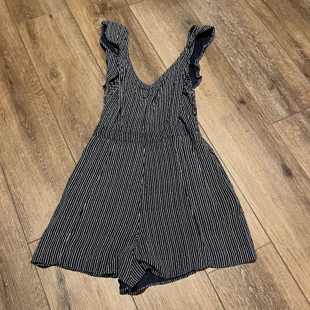 NWT American Eagle Navy Blue Striped Romper - Small